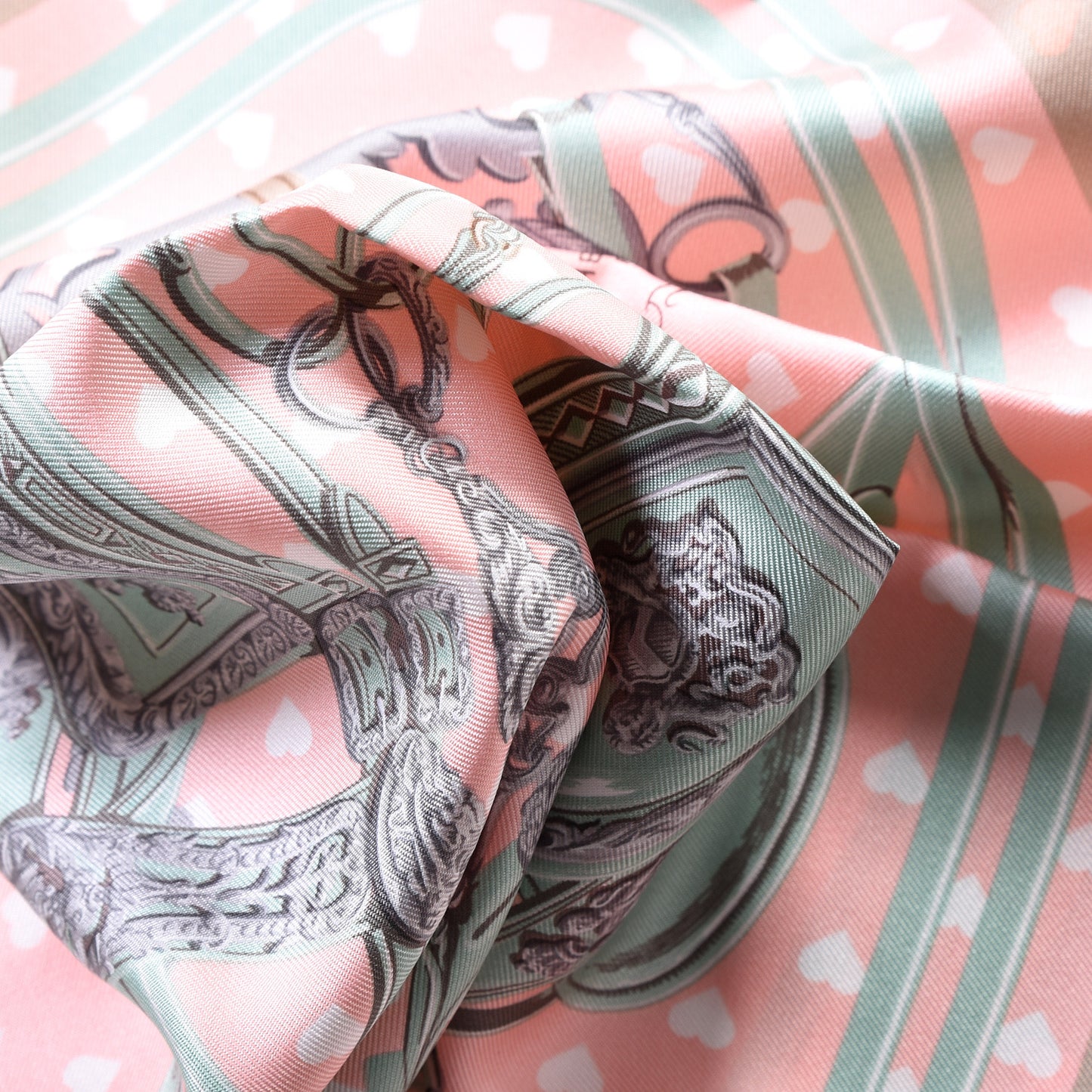 Silk Brides De Gala Love Pocket Square Beige Rose Dragee Vert Amande