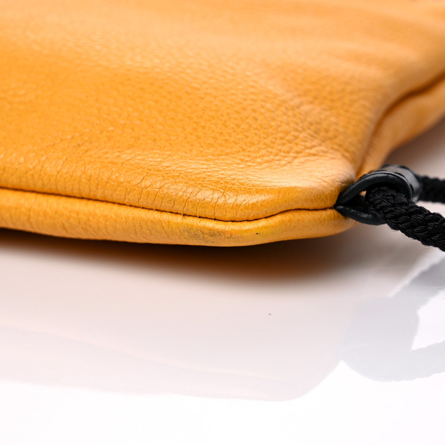 Calfskin Coco Capitan Logo Drawstring Backpack Yellow