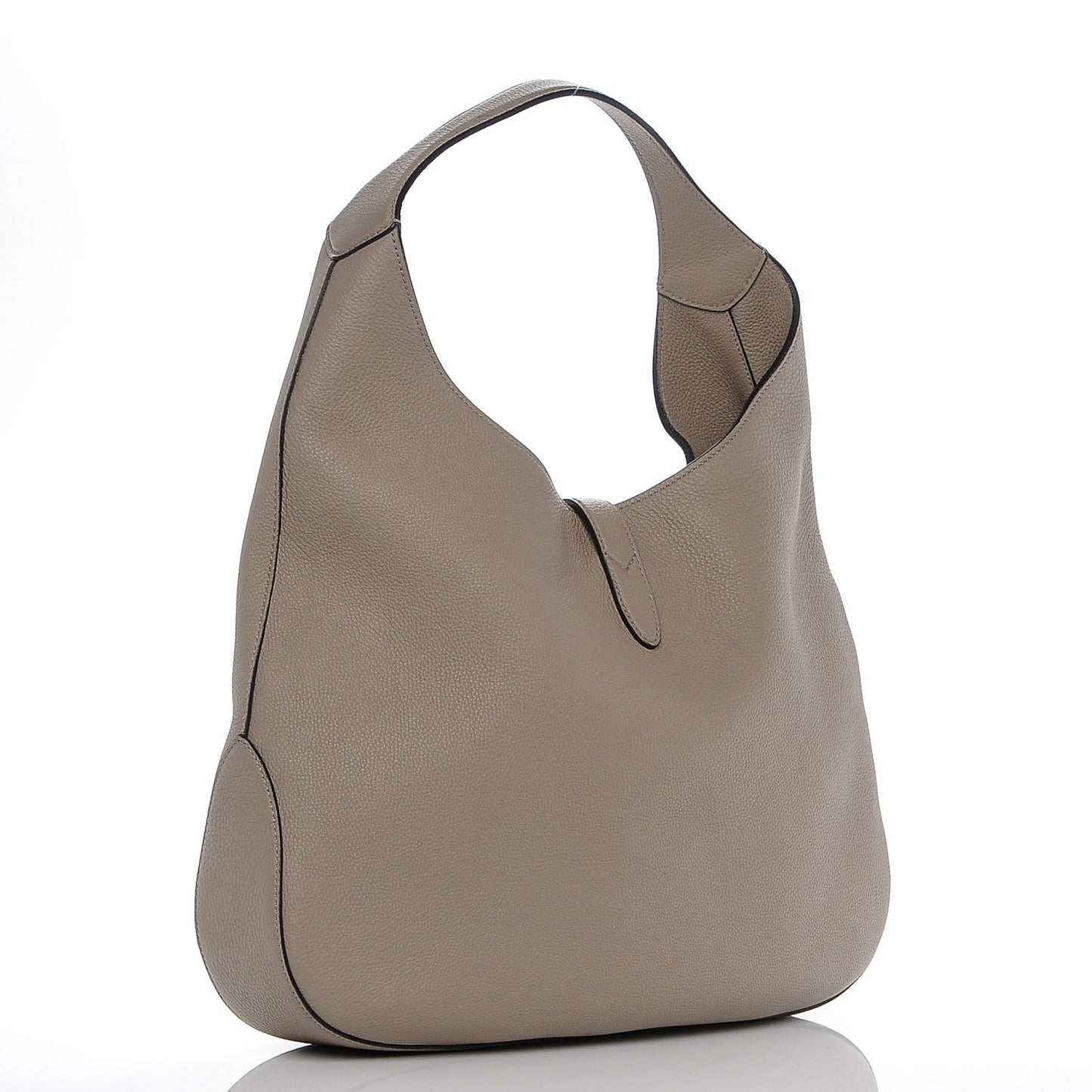 Soft Grained Calfskin Large Jackie Hobo Taupe
