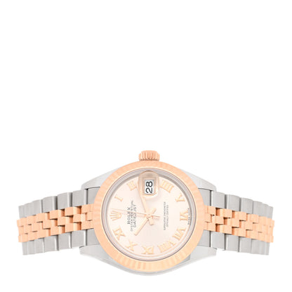 Rolex Stainless Steel 18K Everose Gold 28mm Oyster Perpetual Datejust Watch Silver Roman 279171 2 of 5