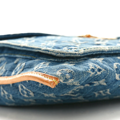 Louis Vuitton Monogram Denim Sac Plat Blue 8 of 11
