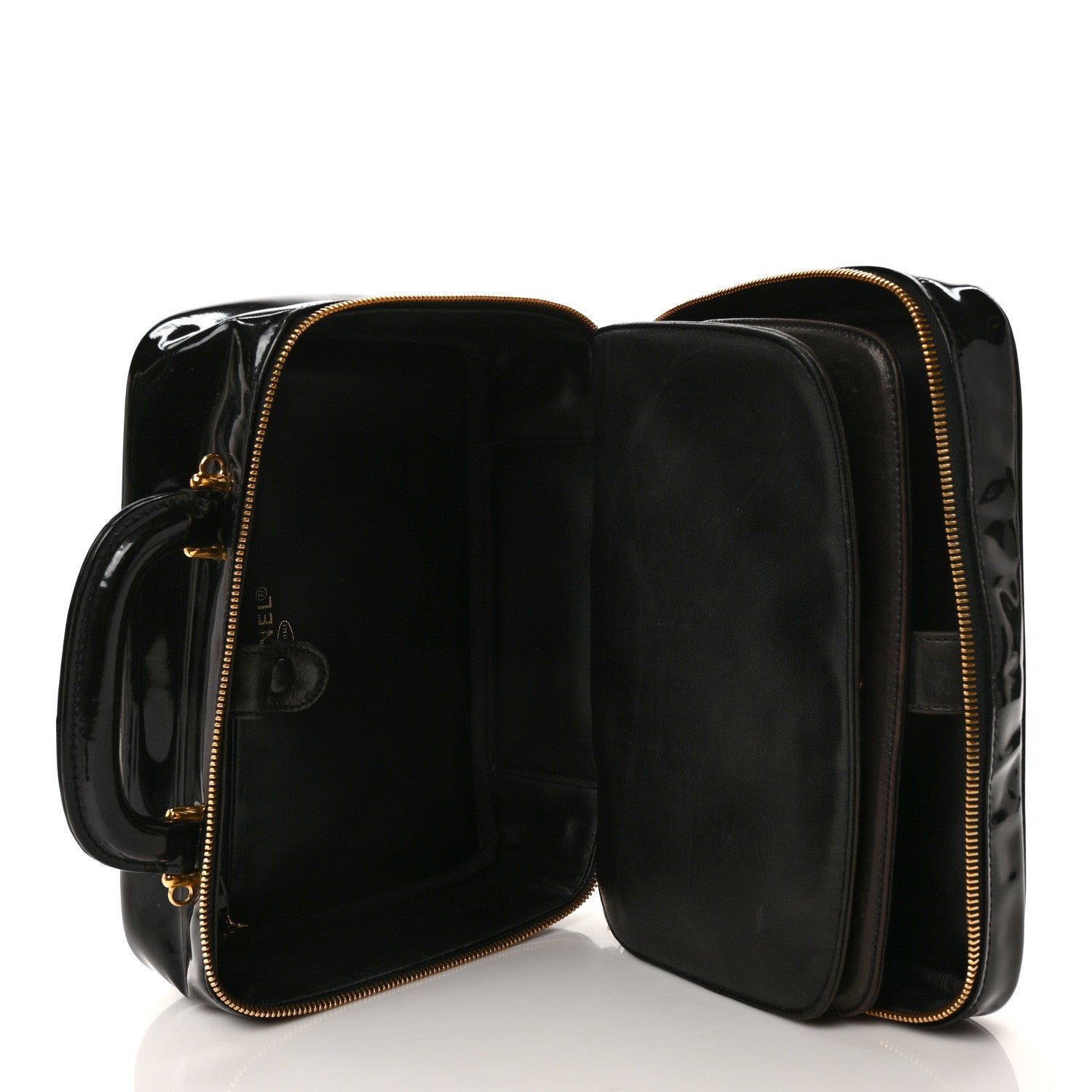 Chanel Patent CC Vanity Cosmetic Case Black 5 of 9