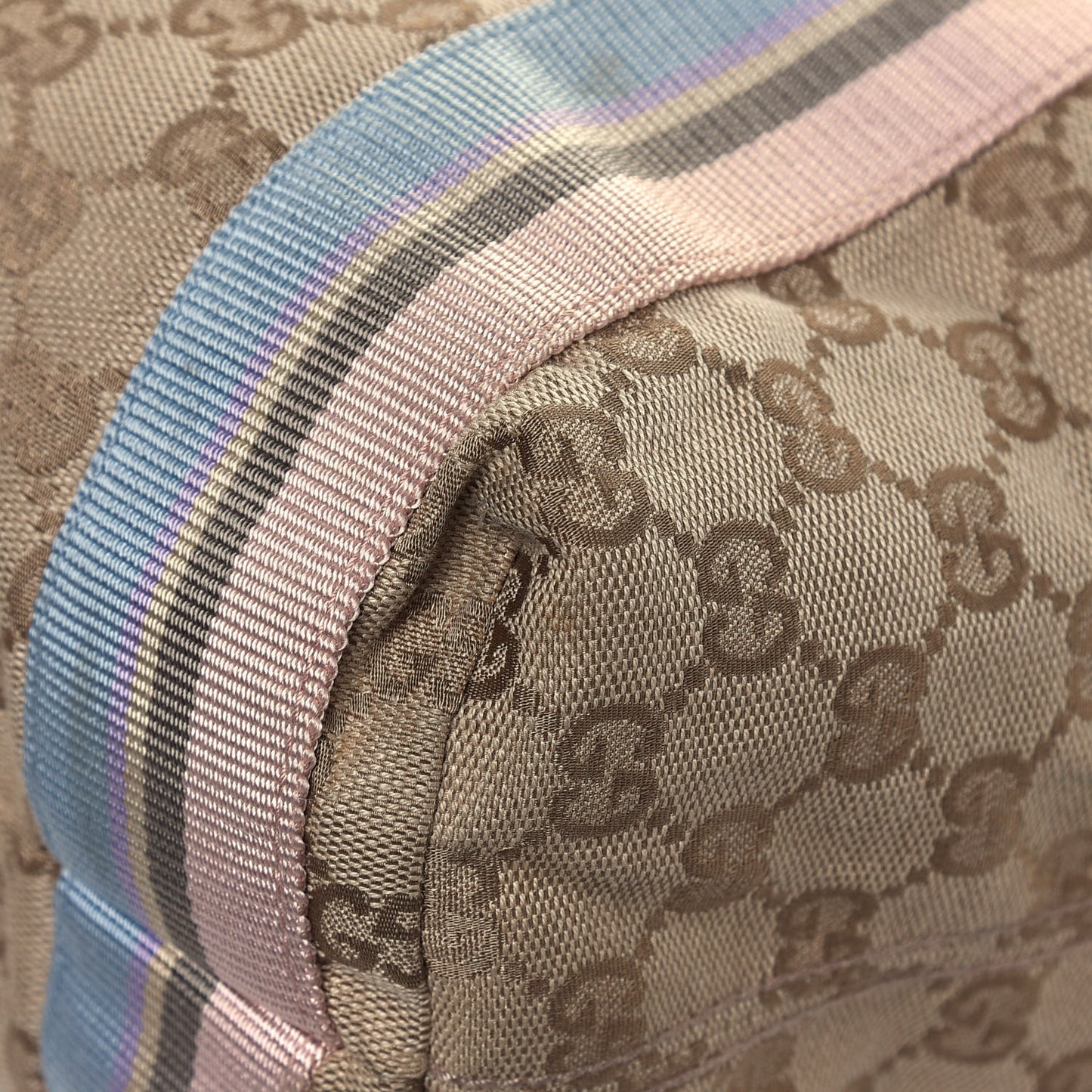 GG Monogram Medium Web Handle Vertical Tote Pink Blue