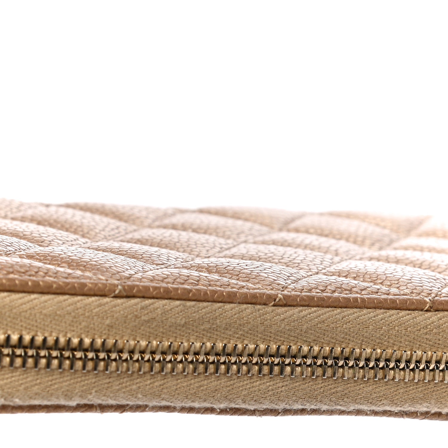 Chanel Pearly Caviar Quilted Large Gusset Zip Around Wallet Gold 14 of 14