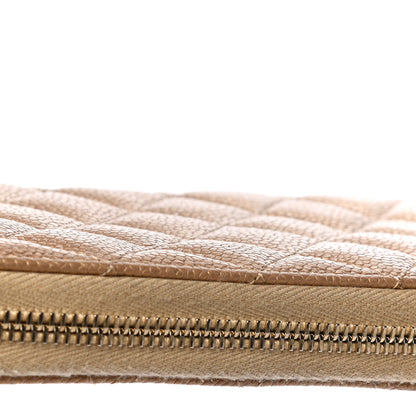 Chanel Pearly Caviar Quilted Large Gusset Zip Around Wallet Gold 14 of 14