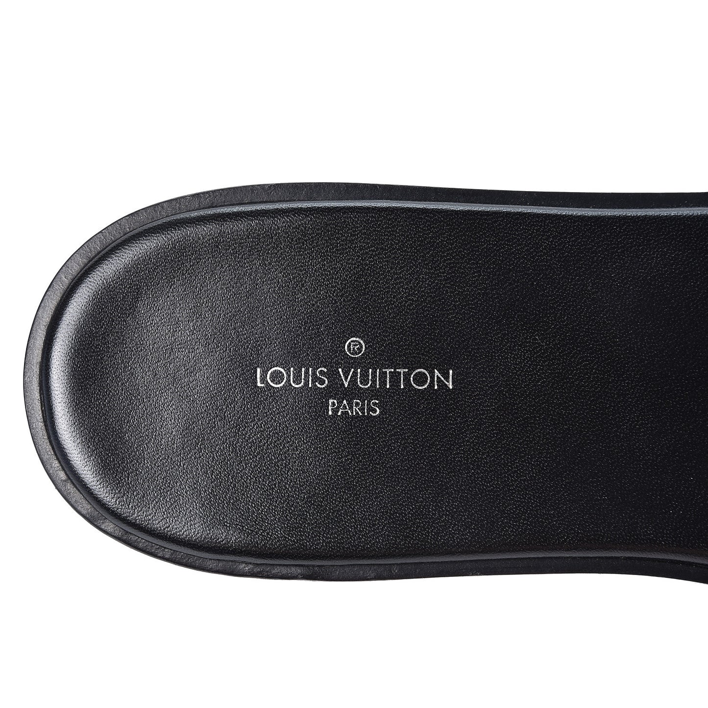 Patent Calfskin Monogram LV Black Heart Flat Mules 38 Cacao