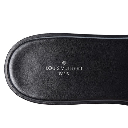 Louis Vuitton Patent Calfskin Monogram LV Black Heart Flat Mules 38 Cacao 8 of 10