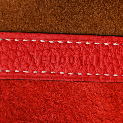 Hermes Taurillon Clemence Casaque Picotin Lock 22 MM Gold Rouge De Coeur 7 of 10