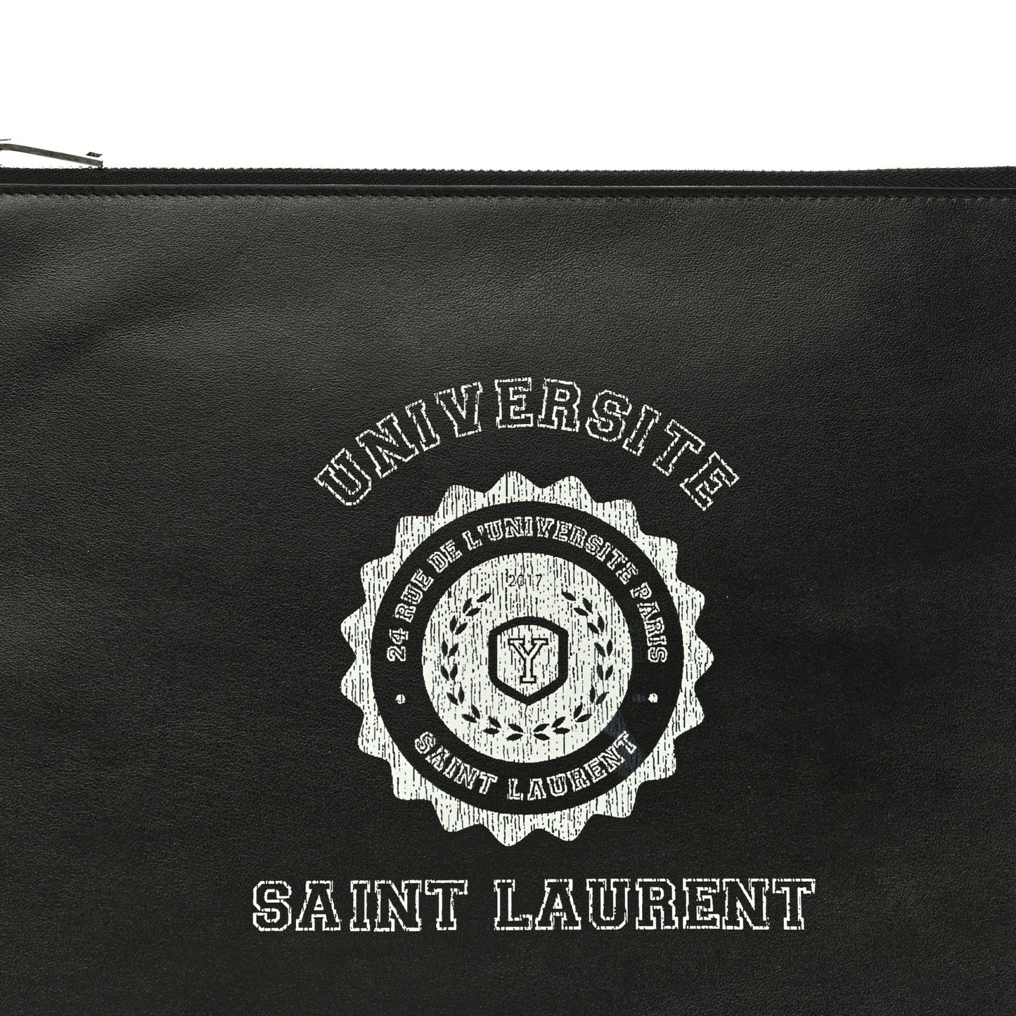 Calfskin Universite Zipped Tablet Holder Black