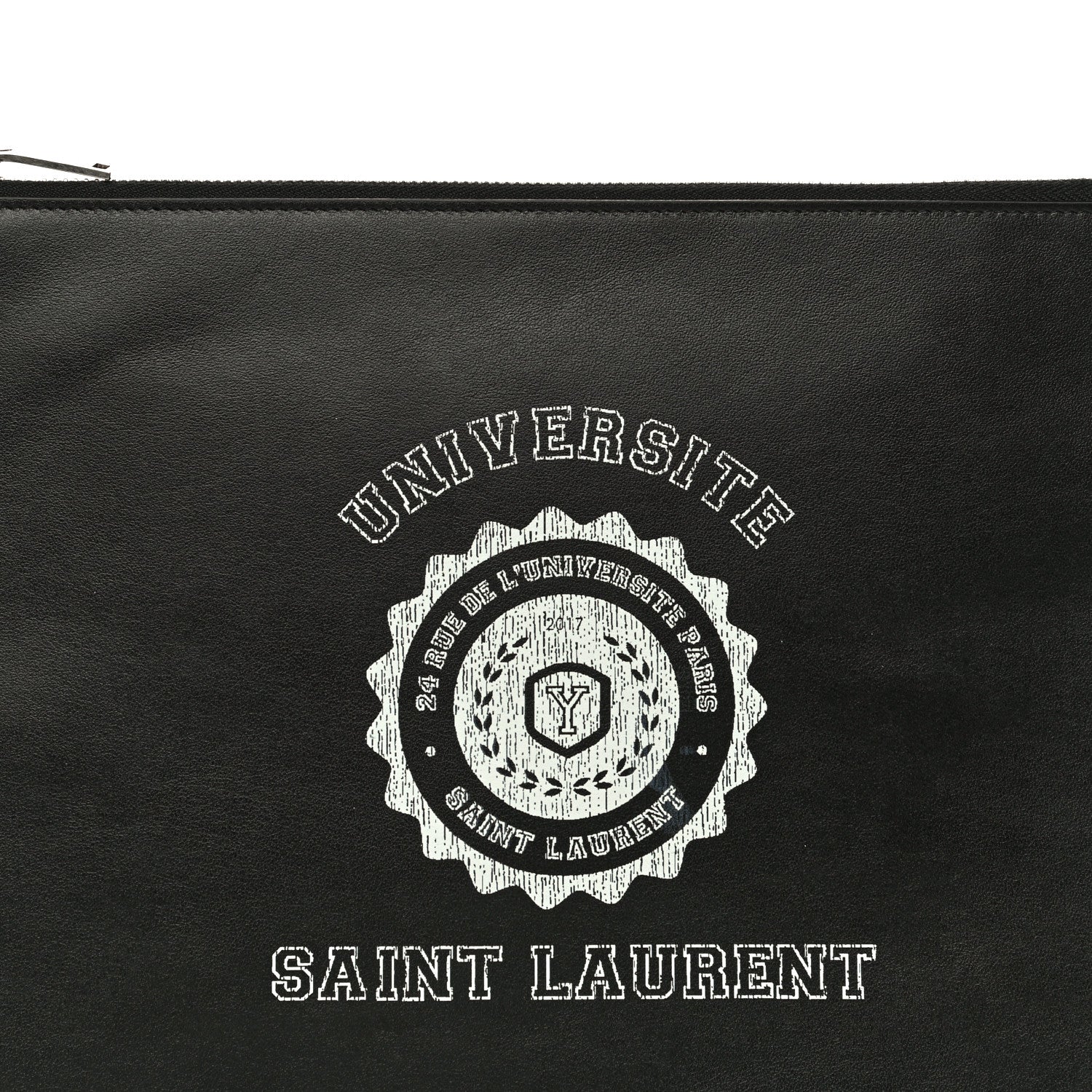 Saint Laurent Calfskin Universite Zipped Tablet Holder Black 8 of 14
