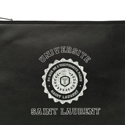 Saint Laurent Calfskin Universite Zipped Tablet Holder Black 8 of 14