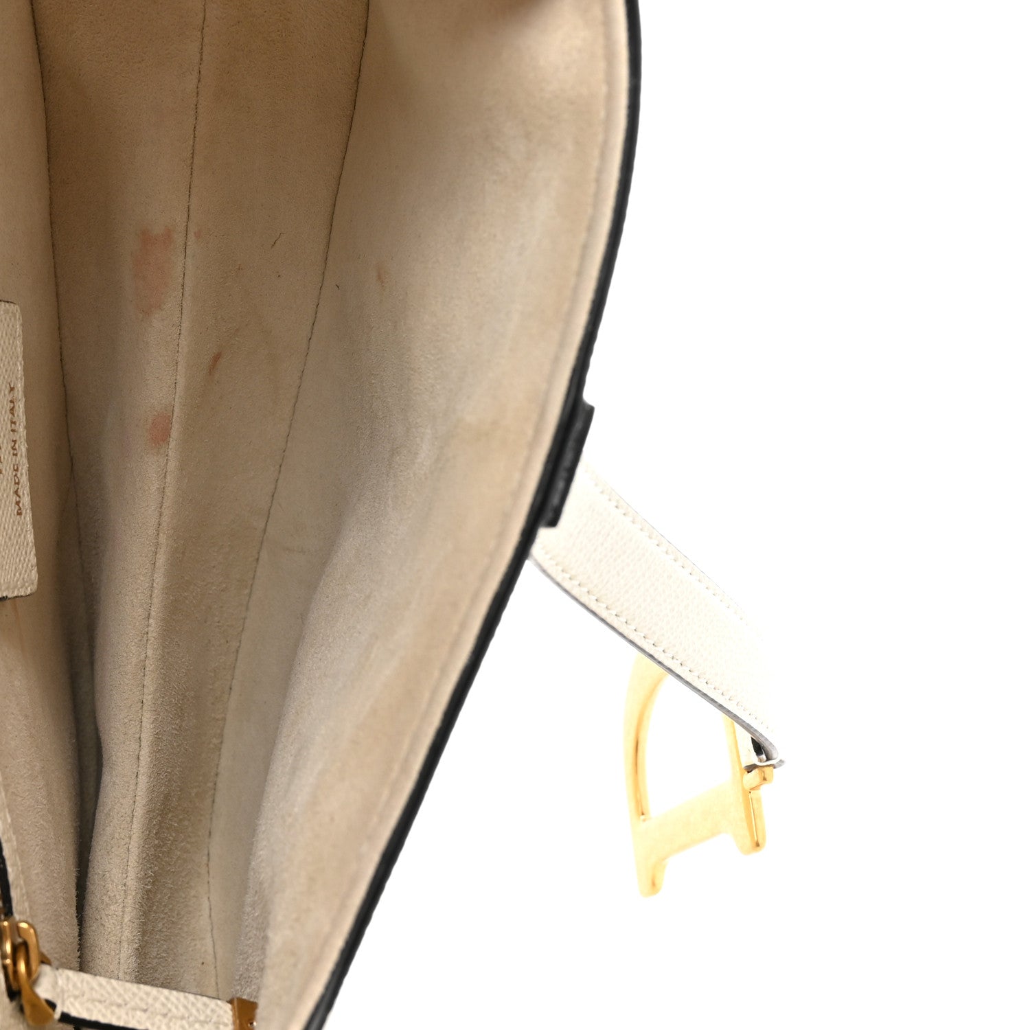 Christian Dior Grained Calfskin Saddle Bag White 5 of 18