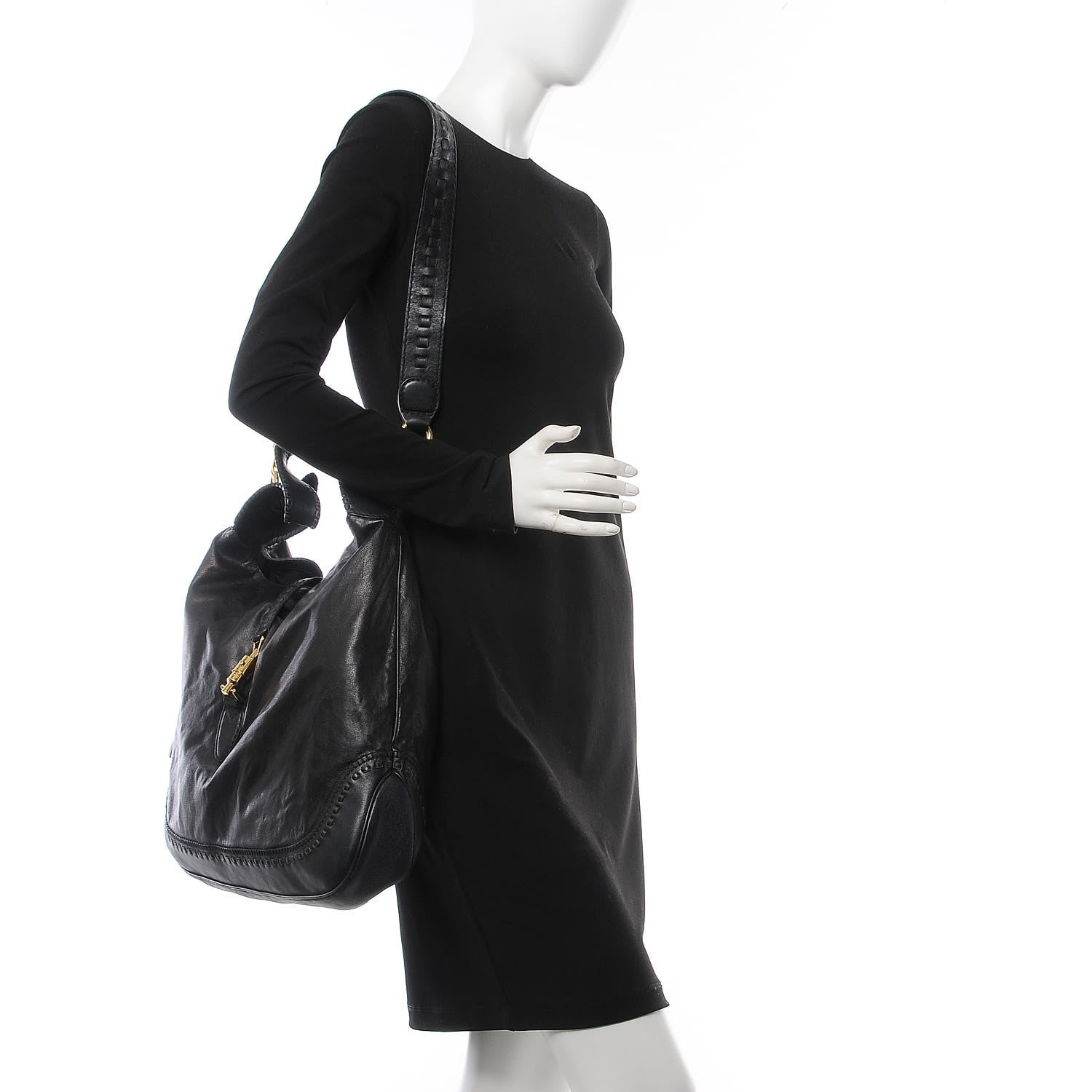 Gucci Calfskin Large New Jackie Hobo Black 3 of 8