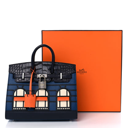 Hermes Madame Calfskin Matte Alligator Epsom Faubourg By Night Birkin Sellier 20 Deep Bleu Bleu Marine Craie 9 of 9