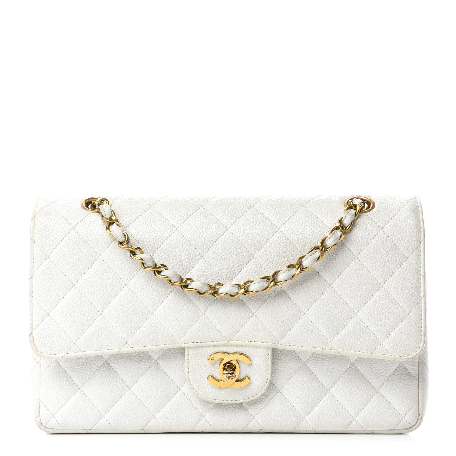 Chanel Caviar Quilted Medium Double Flap White 1 of 21