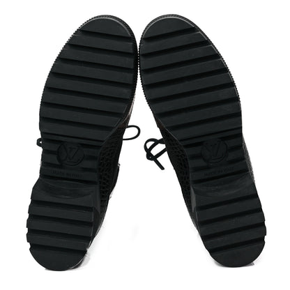 Louis Vuitton Suede Calfskin Monogram Laureate Platform Desert Boots 36 Black 6 of 7