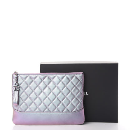 Chanel Iridescent Lambskin Quilted Medium Gabrielle Cosmetic Case Light Purple 8 of 8