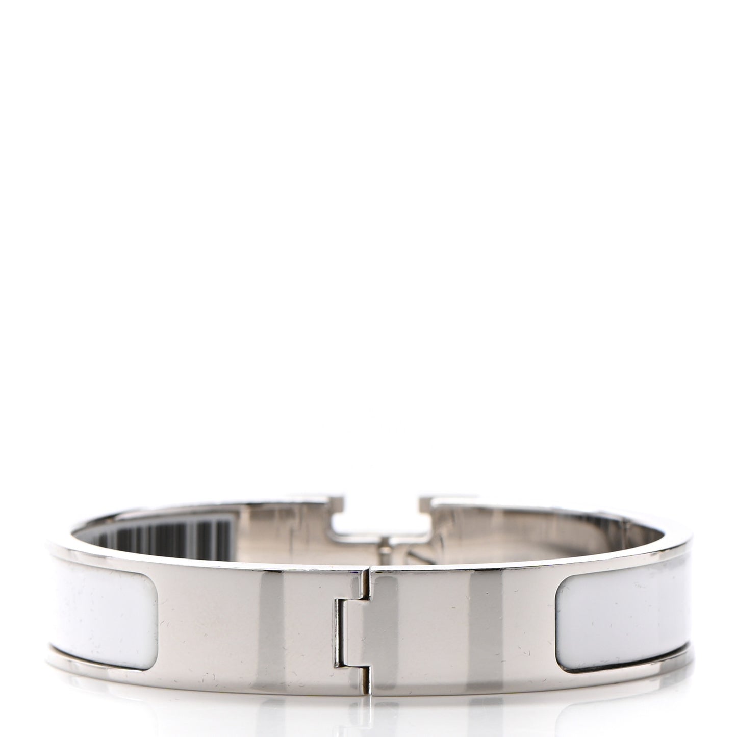 Enamel Narrow Clic Clac H Bracelet PM White