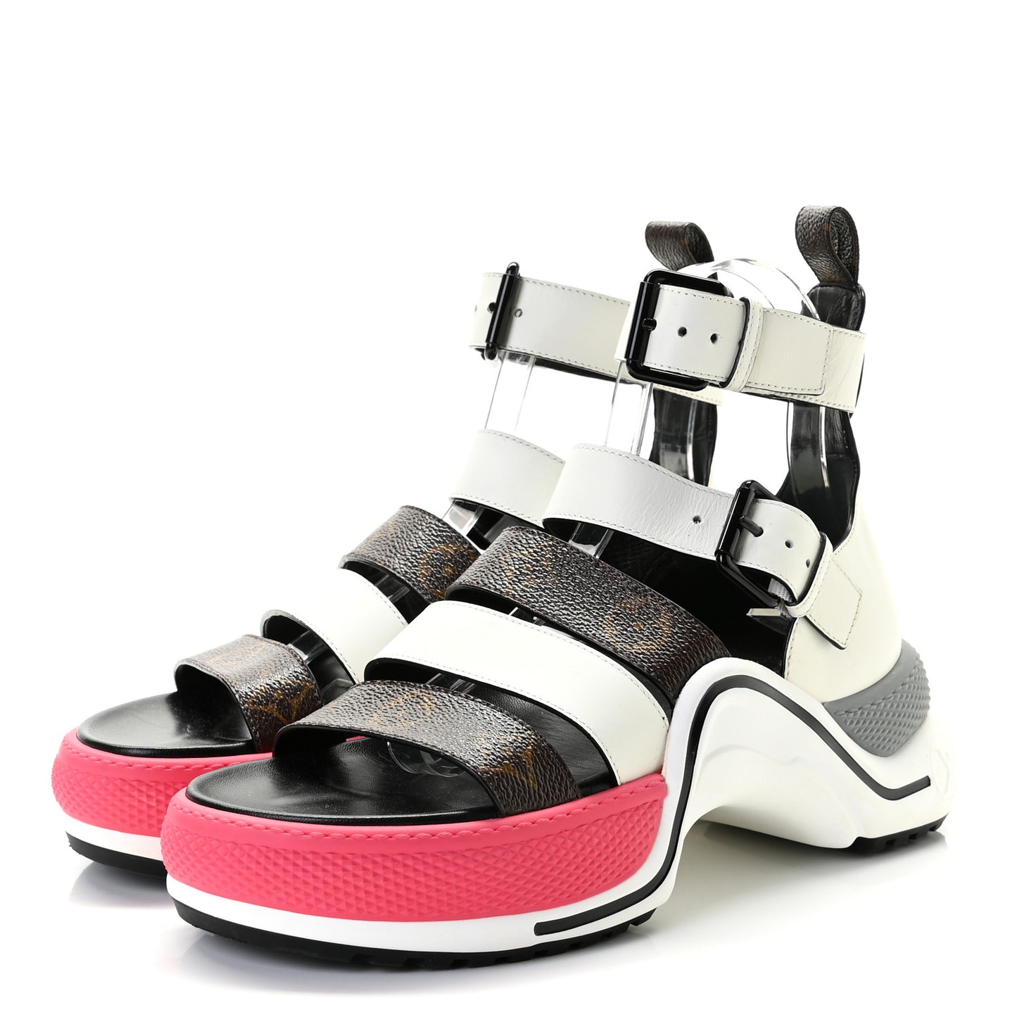 Patent Monogram LV Archlight Sandal 36 White