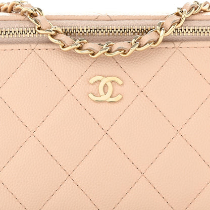 Chanel Caviar Quilted Small Vanity Case With Chain Light Beige 8 of 13