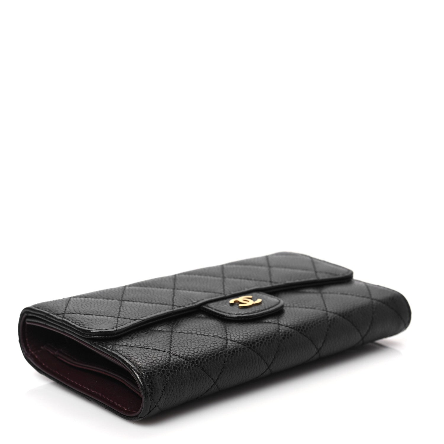 Chanel Caviar Quilted Large Gusset Flap Wallet Black 4 of 7