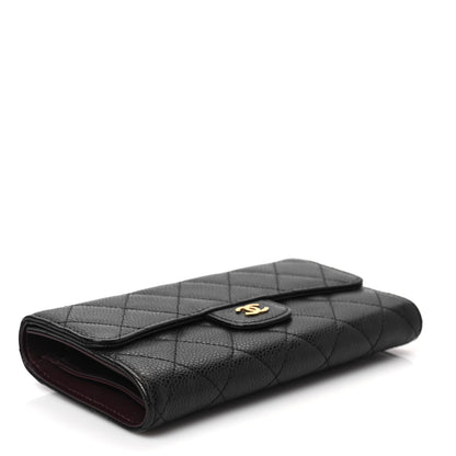 Chanel Caviar Quilted Large Gusset Flap Wallet Black 4 of 7