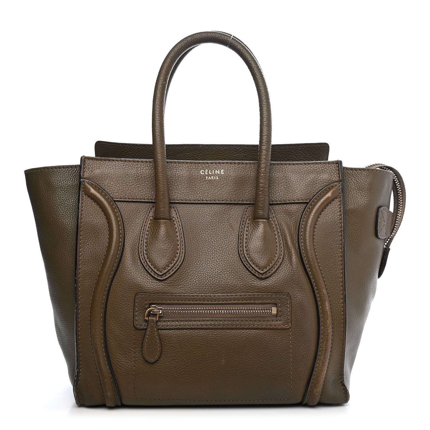Celine Drummed Calfskin Micro Luggage Jungle 1 of 11