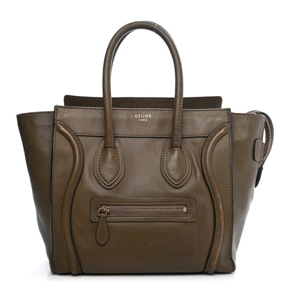 Celine Drummed Calfskin Micro Luggage Jungle 1 of 11