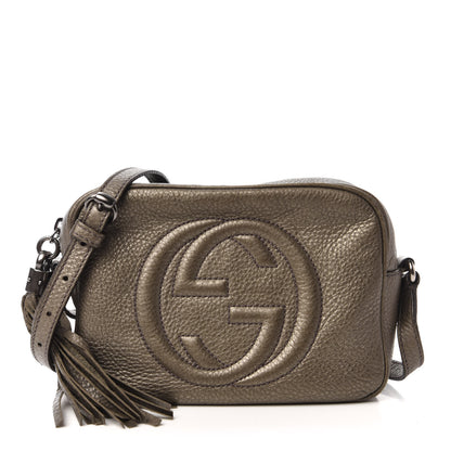Gucci Metallic Pebbled Calfskin Small Soho Disco Bag Sasso 1 of 10