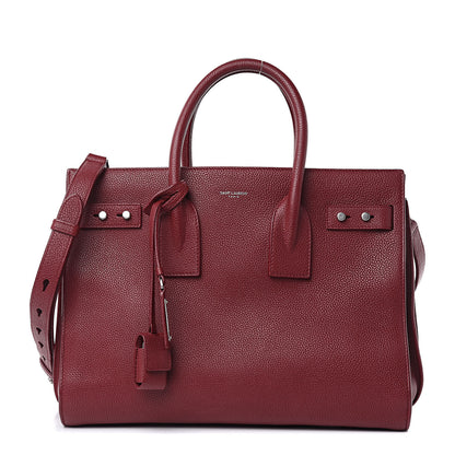 Saint Laurent Grained Calfskin Small Supple Sac De Jour Dark Pallisandre 1 of 10