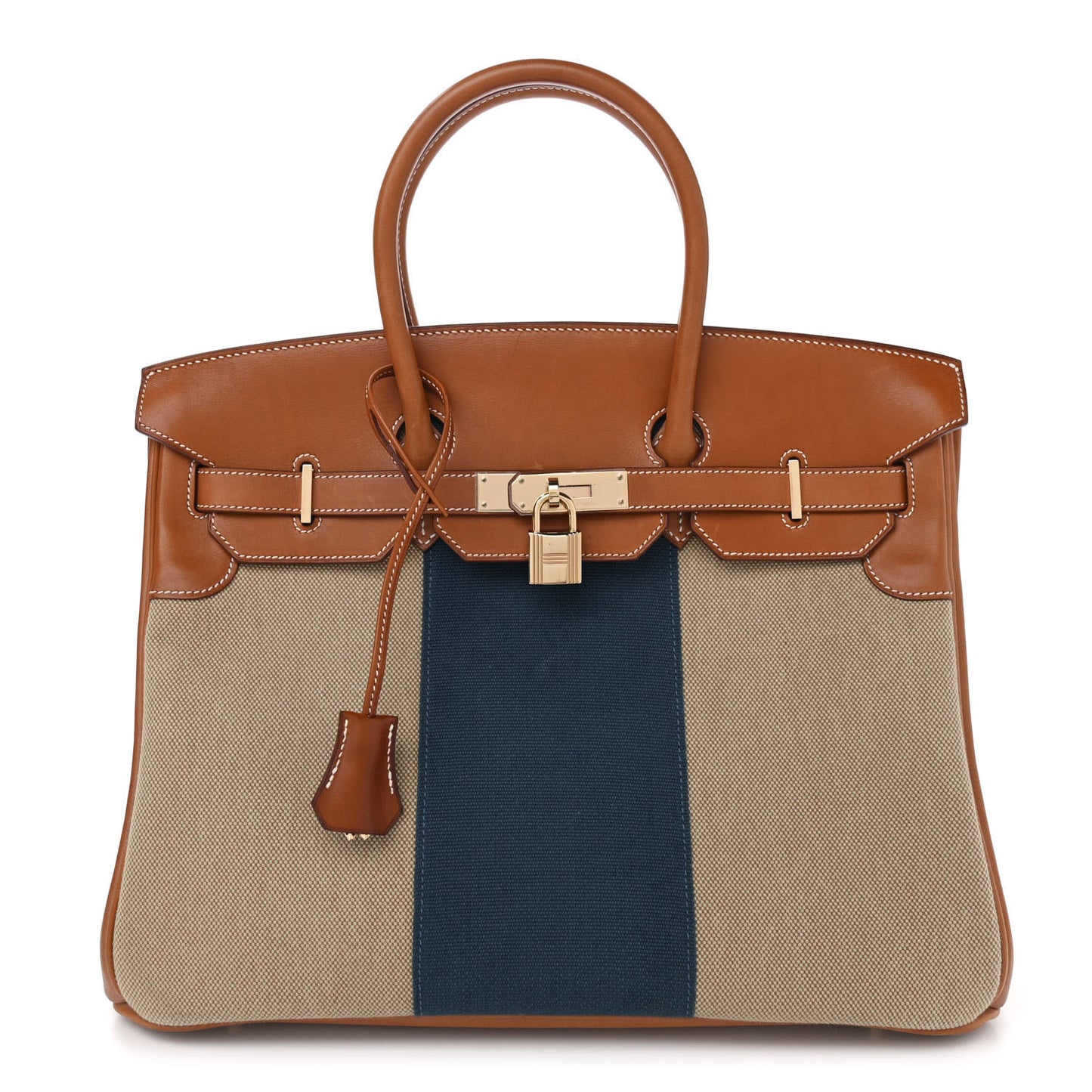 Toile Natural Barenia Flag Birkin 35 Fauve