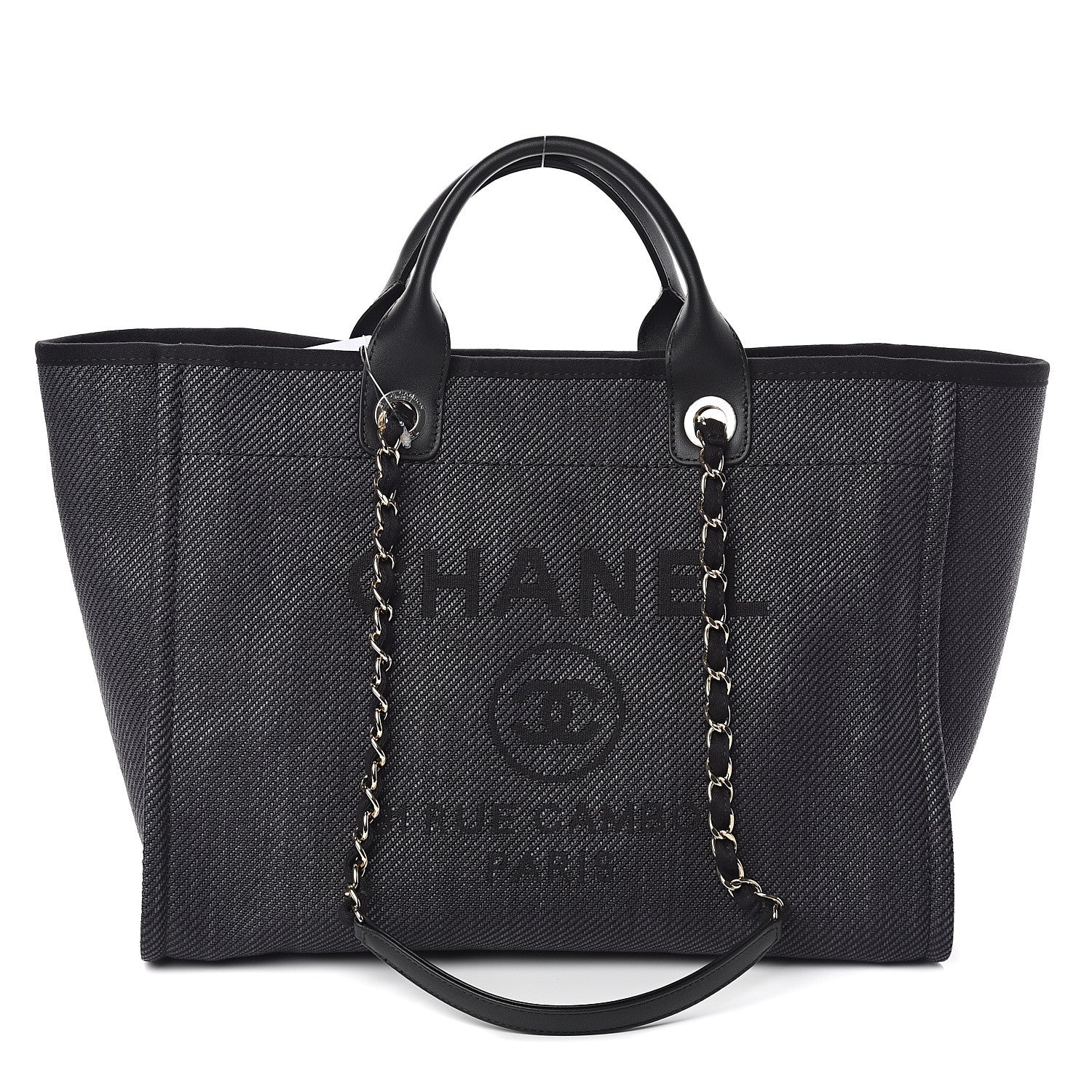 Chanel Canvas Medium Deauville Tote Black 1 of 8