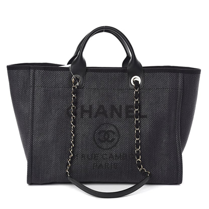 Chanel Canvas Medium Deauville Tote Black 1 of 8