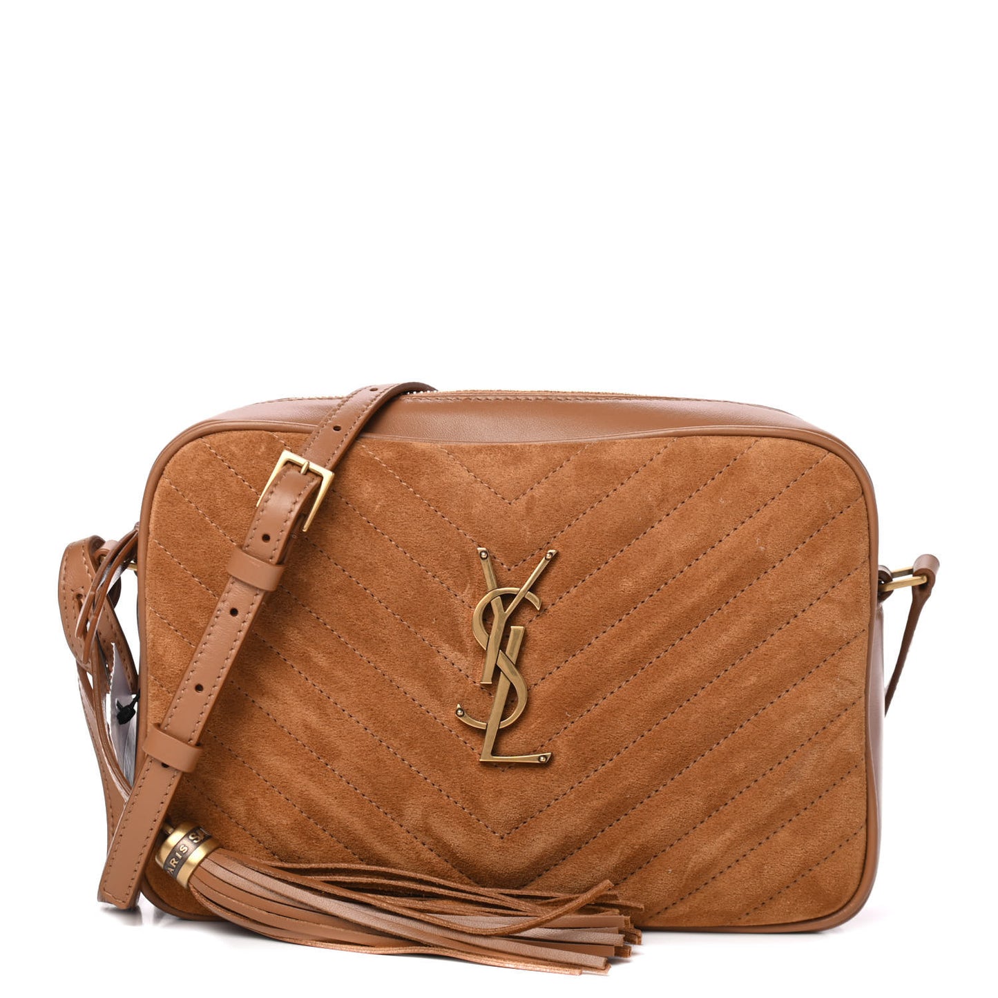 Suede Matelasse Monogram Lou Camera Bag Cinnamon