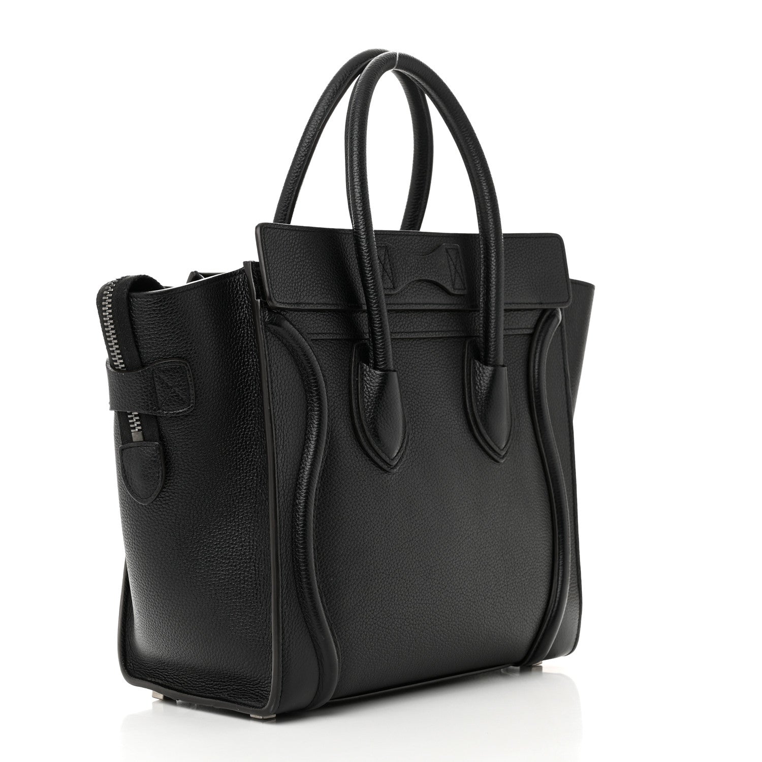 Celine Drummed Calfskin Micro Luggage Black 3 of 9