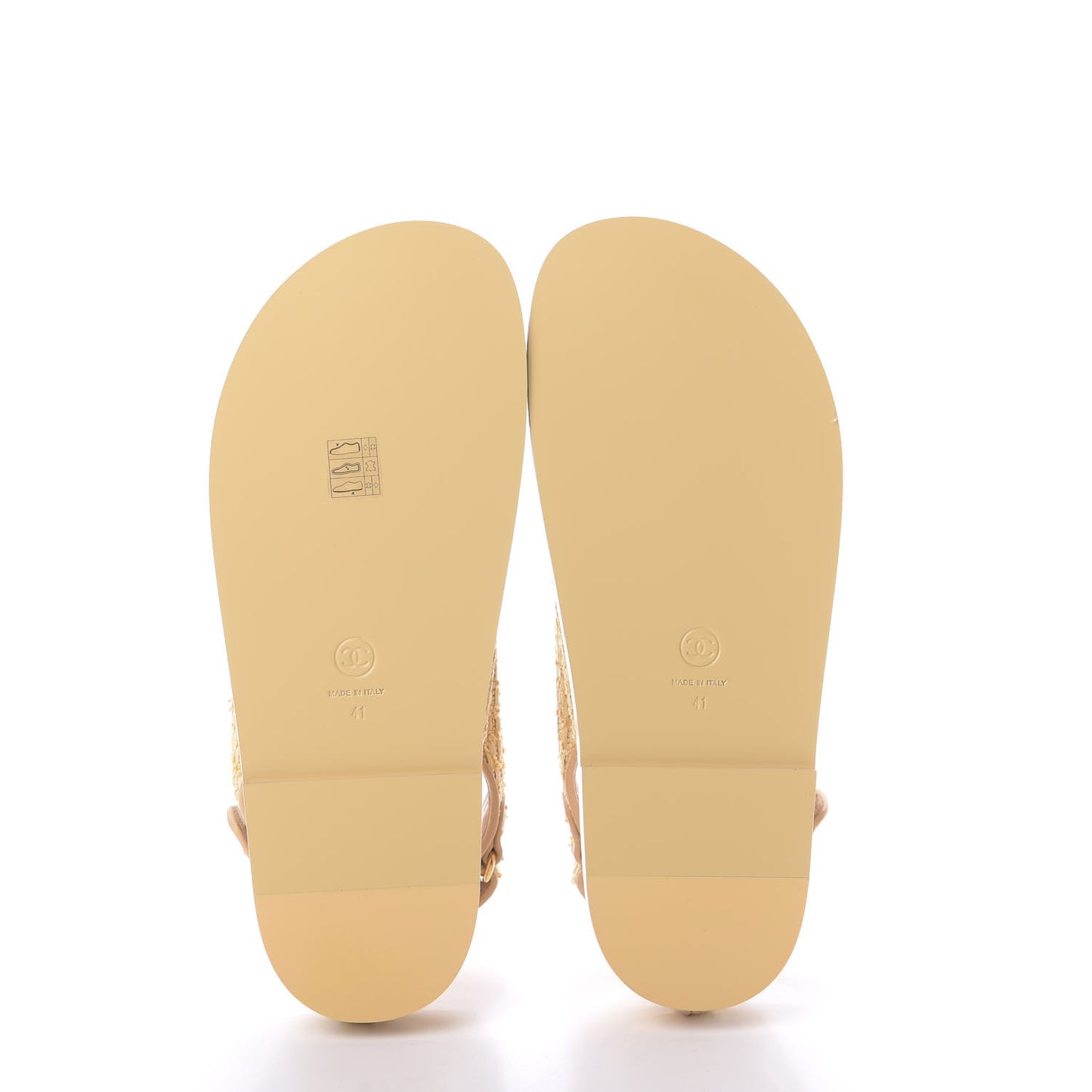 Braided Fabric Velcro Dad Sandals 41 Beige