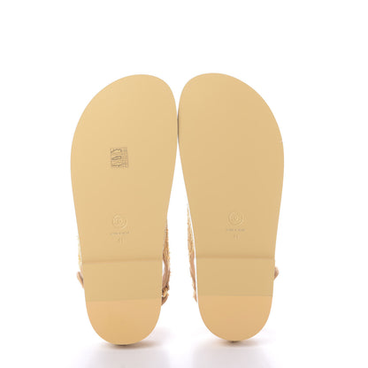 Chanel Braided Fabric Velcro Dad Sandals 41 Beige 7 of 11
