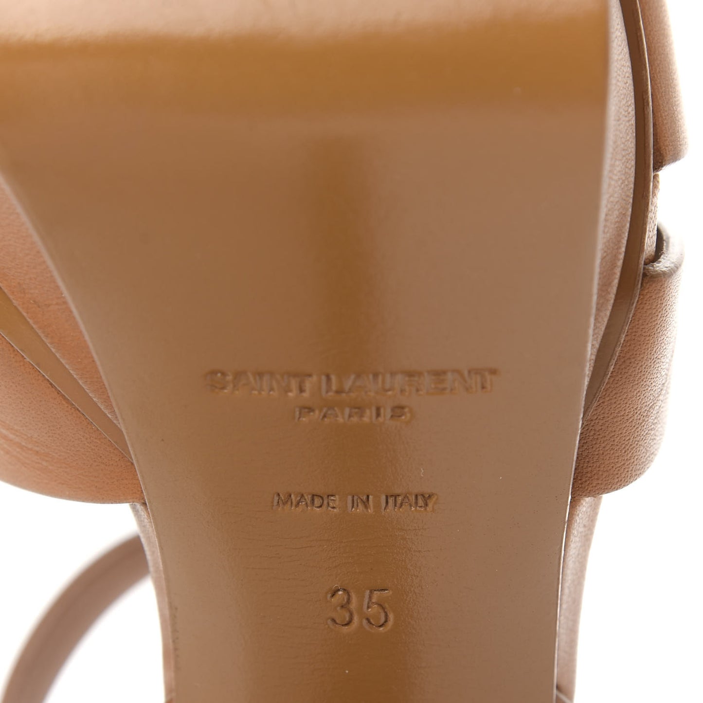 Calfskin Tribute 105 Platform Sandals 35 Caramel