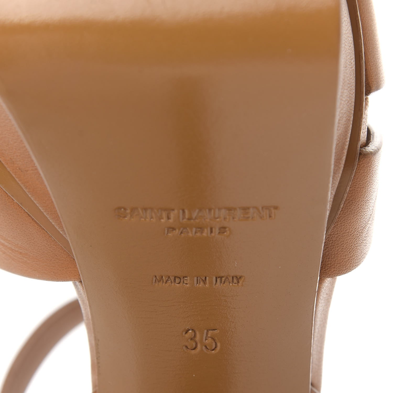Saint Laurent Calfskin Tribute 105 Platform Sandals 35 Caramel 9 of 11