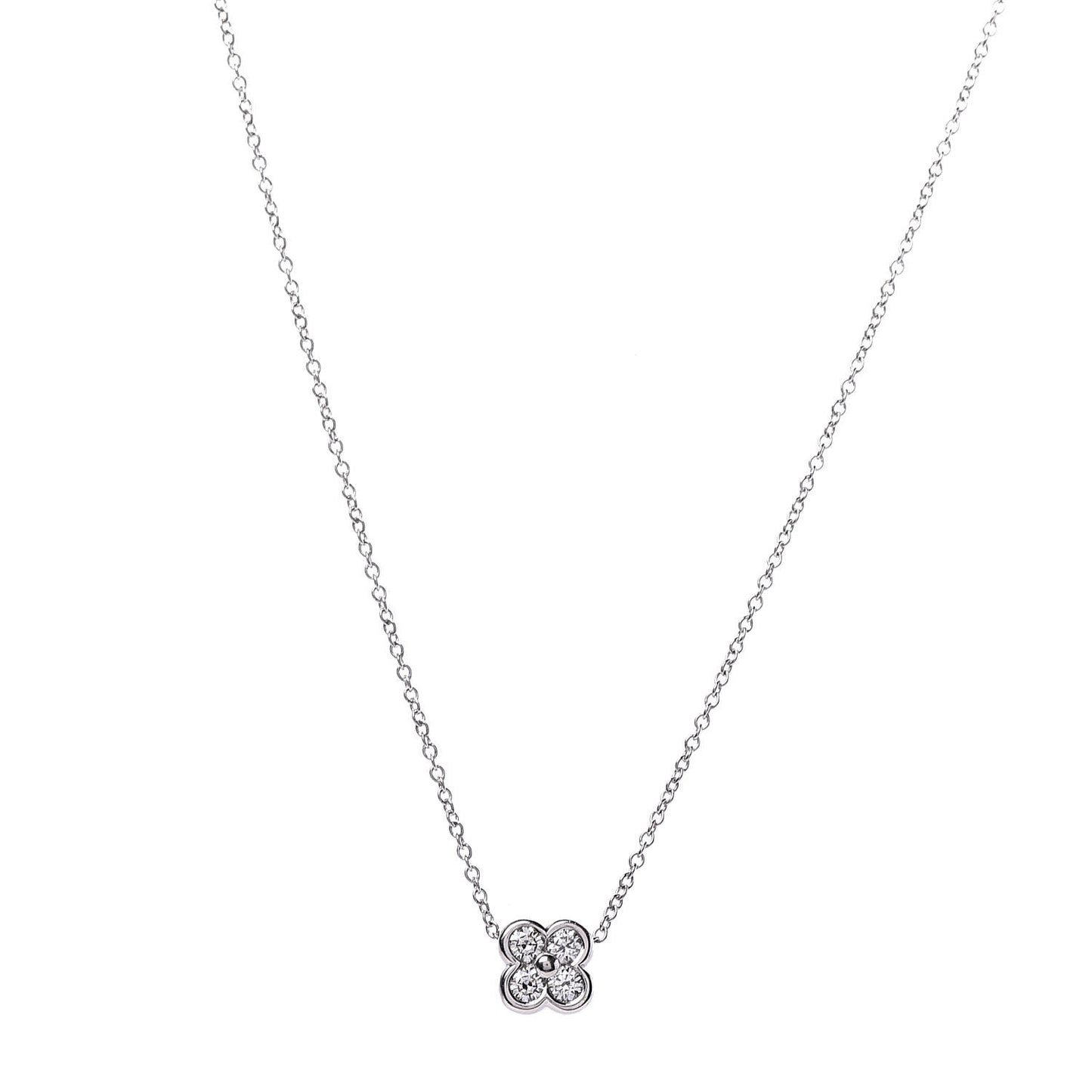 Platinum Diamond Lace Pendant Necklace