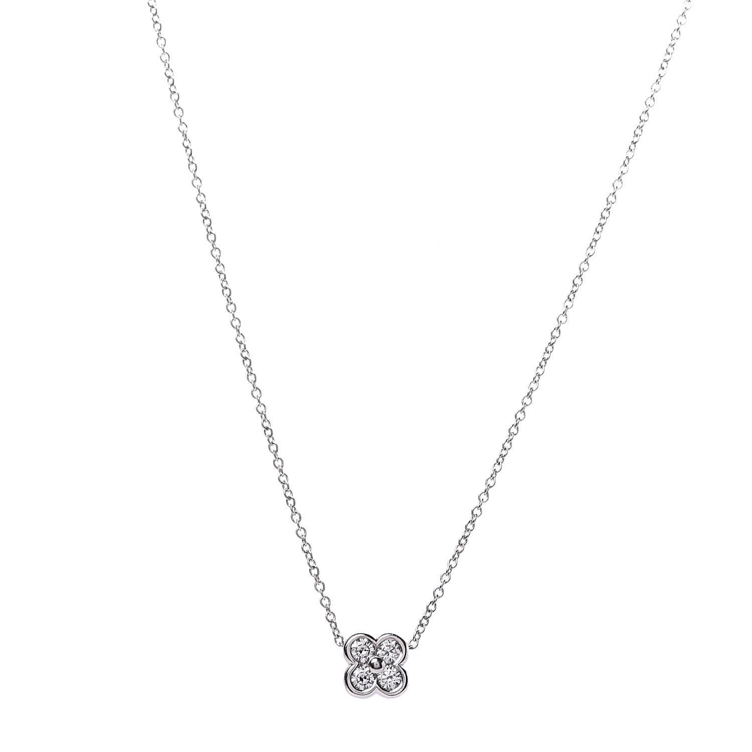 Tiffany Platinum Diamond Lace Pendant Necklace 1 of 6