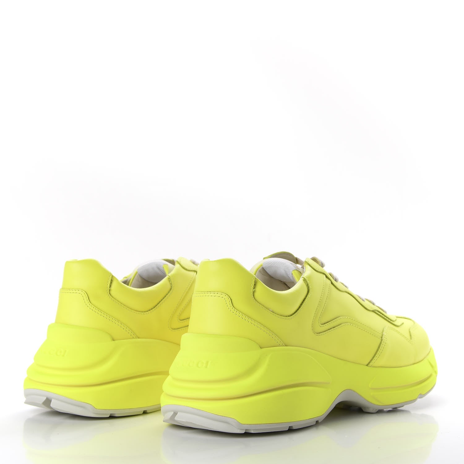 Gucci Calfskin Mens Rhyton Sneakers 9 Yellow Fluo 4 of 10