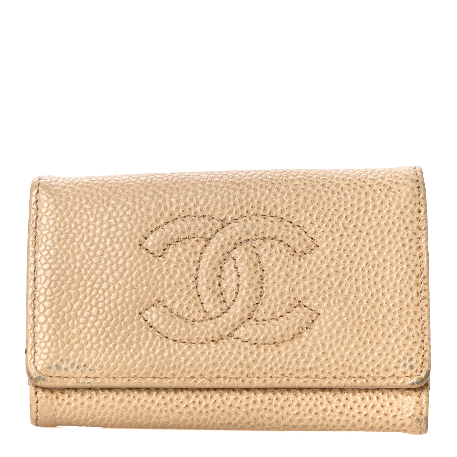 Chanel Caviar Timeless CC 6 Key Holder Case Beige 1 of 11