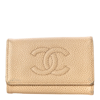 Chanel Caviar Timeless CC 6 Key Holder Case Beige 1 of 11