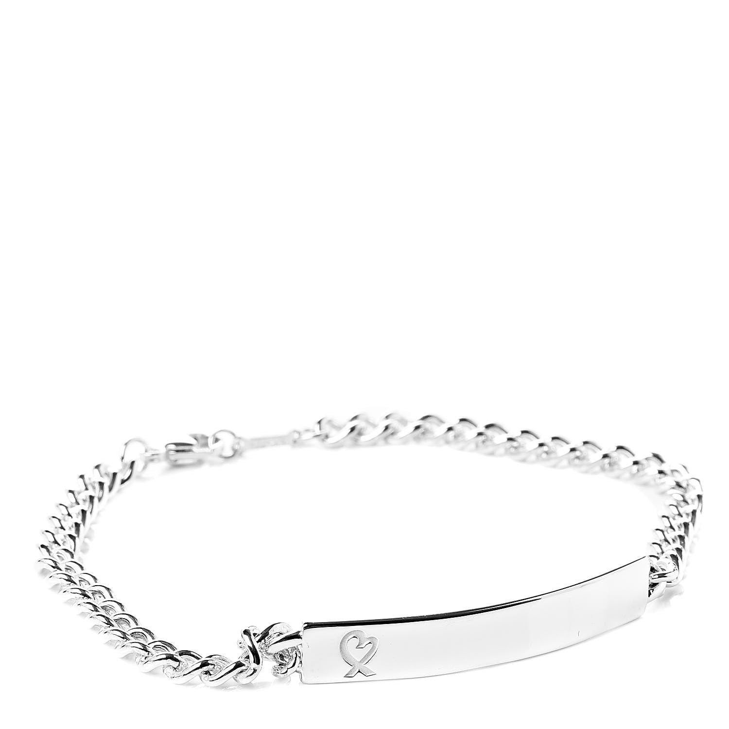 Tiffany Sterling Silver Paloma Picasso Loving Heart Bar Bracelet 1 of 5