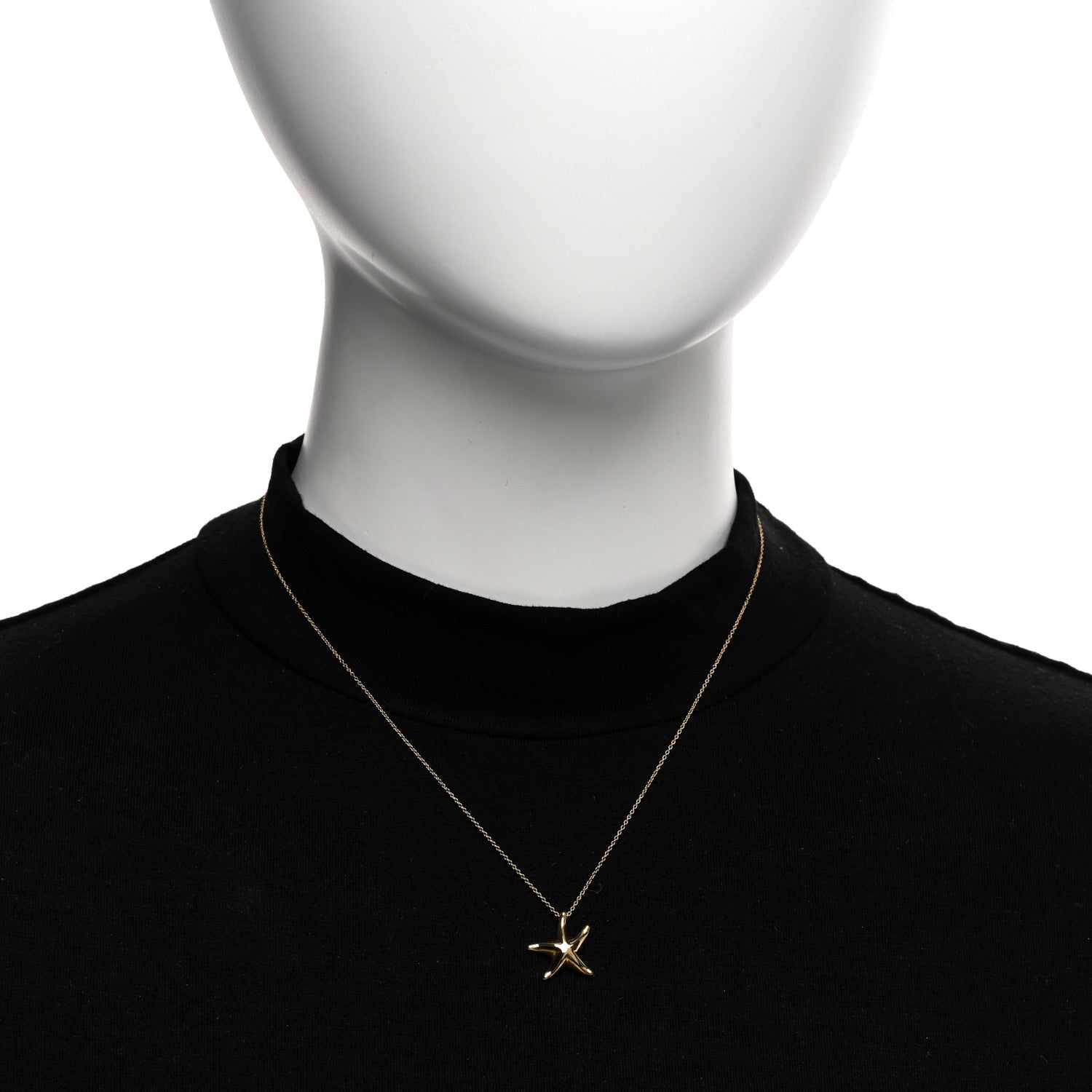 Tiffany 18K Yellow Gold 15mm Elsa Peretti Starfish Pendant Necklace 2 of 4