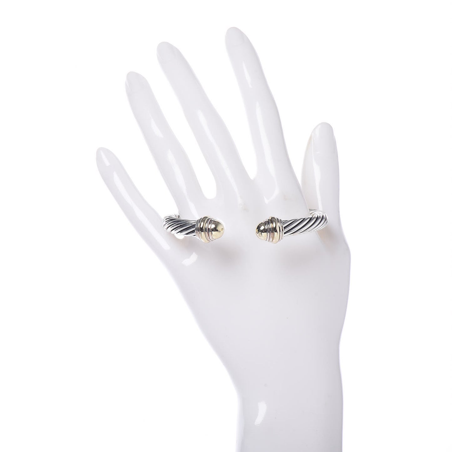 Sterling Silver 14K Yellow Gold 7mm Cable Classics Bracelet