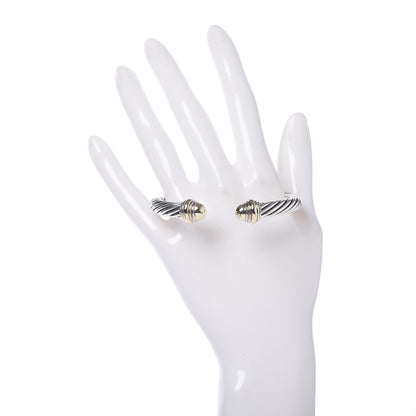 David Yurman Sterling Silver 14K Yellow Gold 7mm Cable Classics Bracelet 2 of 4