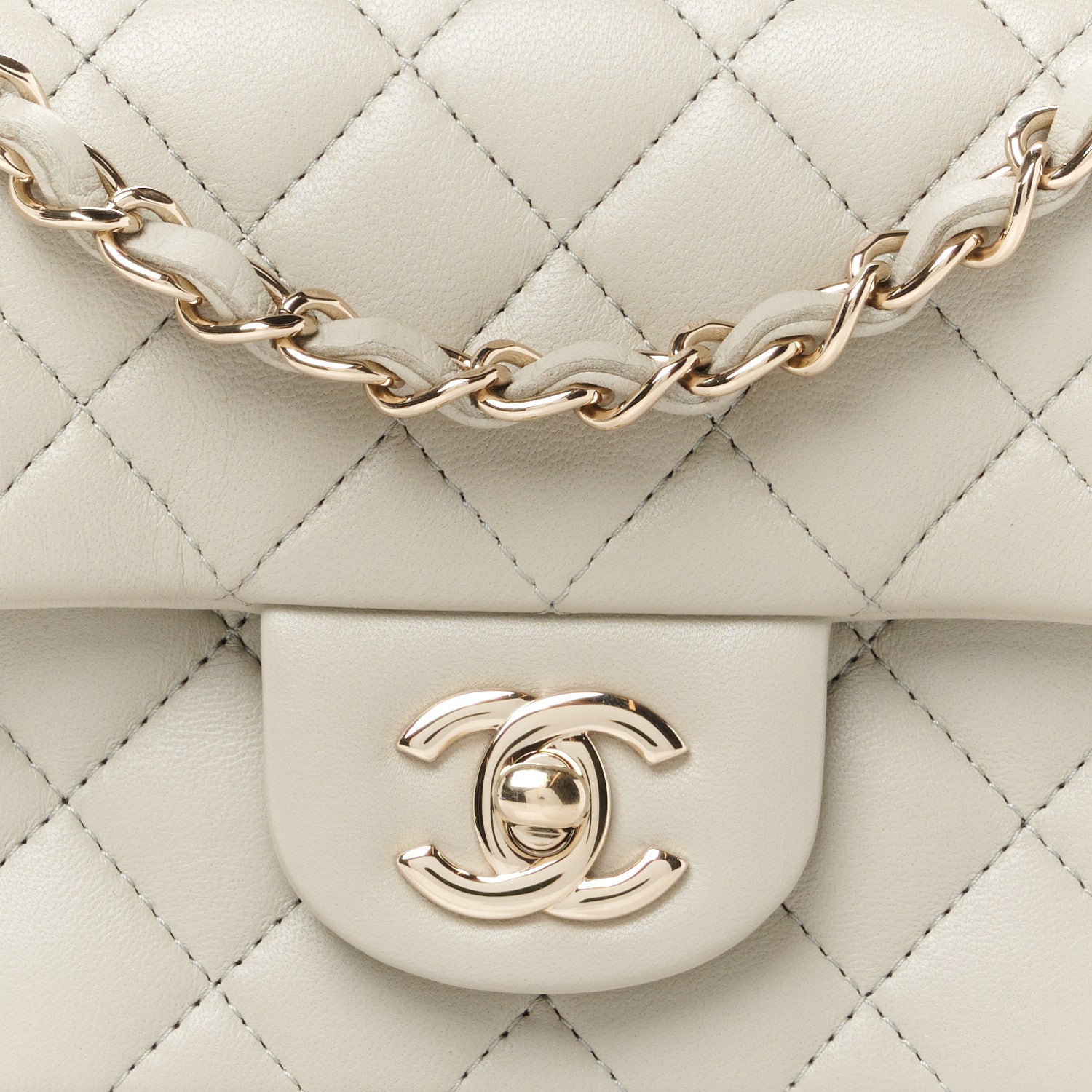 Chanel Lambskin Quilted Mini Rectangular Flap Grey 9 of 12