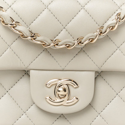 Chanel Lambskin Quilted Mini Rectangular Flap Grey 9 of 12